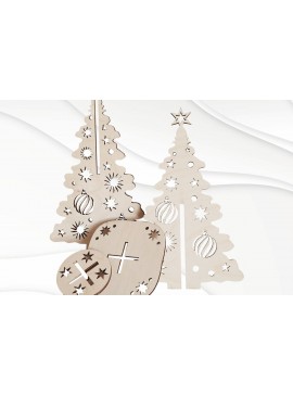Intra απο ξύλο plywood 3mm-4mm πάχος - Μοτίβο χριστουγεννιάτικου δέντρου, έτοιμο  λέιζερ Δίασταση 169x107 cm INTRAFABR-50278609