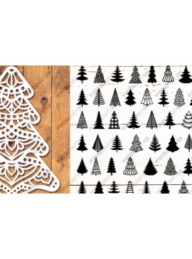 Intra απο ξύλο plywood 3mm-4mm πάχος - Πακέτο σιλουέτας Χριστουγεννιάτικου Δέντρου  Δίασταση 3600x3600 cm INTRAFABR-15520839
