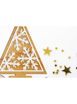 Σετ των 3 Intra απο ξύλο plywood 3mm-4mm πάχος - Πρότυπο αποκοπής χριστουγεννιάτικου δέντρου Stant Δίασταση 6x7 cm INTRAFABR-108931741