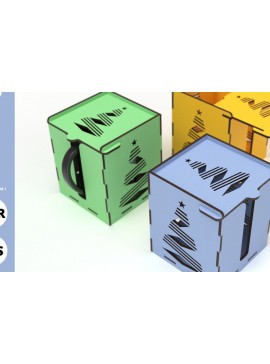 Σετ των 2 Intra απο ξύλο plywood 3mm-4mm πάχος - Κούπα εξάχνωσης Χριστουγεννιάτικου Δέντρου  Δίασταση 15x15 cm INTRAFABR-80065822