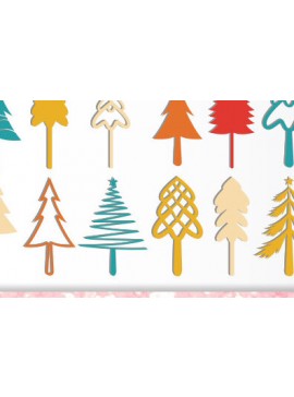 Σετ των 2 Intra απο ξύλο plywood 3mm-4mm πάχος - Πακέτο σχεδίασης Χριστουγεννιάτικου Δέντρου  Δίασταση 20x25 cm INTRAFABR-46921915