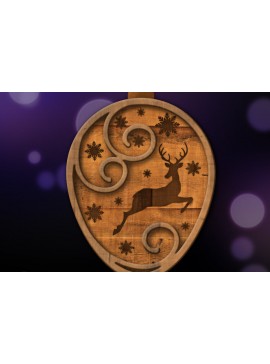 Σετ των 3 Intra απο ξύλο plywood 3mm-4mm πάχος - Παιχνίδι Χριστουγεννιάτικου Δέντρου, Στολίδι ελαφιών Δίασταση 4x4 cm INTRAFABR-84768780