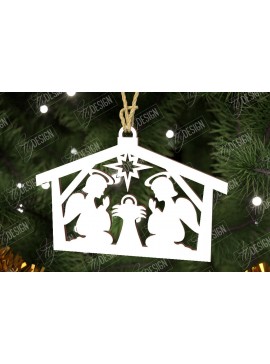 Σετ των 3 Intra απο ξύλο plywood 3mm-4mm πάχος - Παιχνίδι Χριστουγεννιάτικου Δέντρου | Σκηνή της Γέννησης |CNC Δίασταση 6x6 cm INTRAFABR-107562133