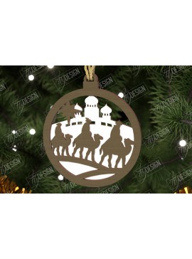 Σετ των 3 Intra απο ξύλο plywood 3mm-4mm πάχος - Παιχνίδι Χριστουγεννιάτικου Δέντρου | Σκηνή της Γέννησης |CNC Δίασταση 6x6 cm INTRAFABR-107562098