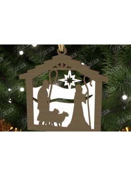 Σετ των 3 Intra απο ξύλο plywood 3mm-4mm πάχος - Παιχνίδι Χριστουγεννιάτικου Δέντρου | Σκηνή της Γέννησης |CNC Δίασταση 6x6 cm INTRAFABR-107562129