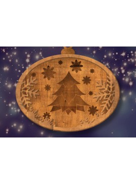 Σετ των 3 Intra απο ξύλο plywood 3mm-4mm πάχος - Στολίδι παιχνίδι Χριστουγεννιάτικου Δέντρου, κομμένο  Δίασταση 4x4 cm INTRAFABR-84317874