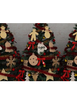 Intra απο ξύλο plywood 3mm-4mm πάχος - Παιχνίδια Χριστουγεννιάτικου Δέντρου και Διακοσμητικά Δέντρου Noel Δίασταση 30x20 cm INTRAFABR-39971437