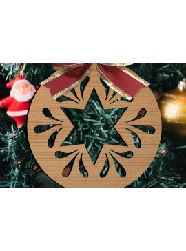 Σετ των 2 Intra απο ξύλο plywood 3mm-4mm πάχος - Παιχνίδια Χριστουγεννιάτικου Δέντρου  Δίασταση 15x15 cm INTRAFABR-80307951