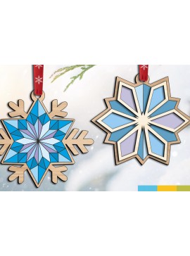 Σετ των 3 Intra απο ξύλο plywood 3mm-4mm πάχος - Χριστουγεννιάτικο δέντρο παιχνίδια στολίδι Πάπλωμα αχυρώνα Δίασταση 6x6 cm INTRAFABR-106605508