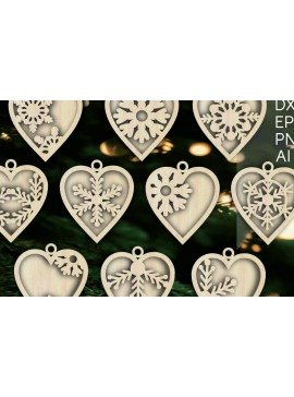 Σετ των 3 Intra απο ξύλο plywood 3mm-4mm πάχος - Χριστουγεννιάτικο Δέντρο Παιχνίδια Αρχεία   Δίασταση 6x6 cm INTRAFABR-104917565