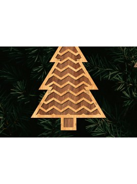 Σετ των 2 Intra απο ξύλο plywood 3mm-4mm πάχος - Στάση κοπής με λέιζερ Χριστουγεννιάτικα δέντρα  Δίασταση 20x20 cm INTRAFABR-108225618