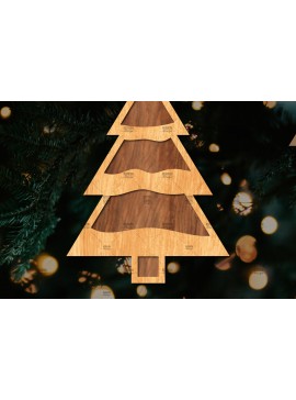 Σετ των 2 Intra απο ξύλο plywood 3mm-4mm πάχος - Στάση κοπής με λέιζερ Χριστουγεννιάτικα δέντρα  Δίασταση 20x20 cm INTRAFABR-108225634