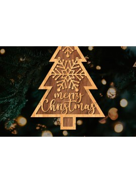 Σετ των 2 Intra απο ξύλο plywood 3mm-4mm πάχος - Στάση κοπής με λέιζερ Χριστουγεννιάτικα δέντρα  Δίασταση 20x20 cm INTRAFABR-108225650