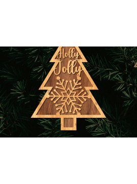 Σετ των 3 Intra απο ξύλο plywood 3mm-4mm πάχος - Στάση κοπής με λέιζερ Χριστουγεννιάτικα δέντρα  Δίασταση 20x20 cm INTRAFABR-108225708