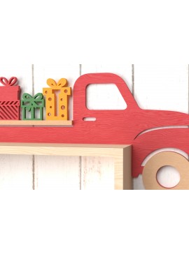 Σετ των 2 Intra απο ξύλο plywood 3mm-4mm πάχος - Χριστουγεννιάτικη διακόσμηση ραφιών φορτηγού Δίασταση 30x20 cm INTRAFABR-110667582