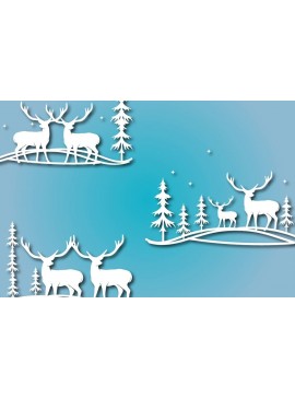 Σετ των 2 Intra απο ξύλο plywood 3mm-4mm πάχος - Χριστουγεννιάτικο Χωριό Πακέτο Δίασταση 30x20 cm INTRAFABR-40957452