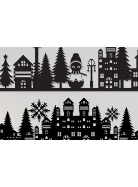 Σετ των 2 Intra απο ξύλο plywood 3mm-4mm πάχος - Χριστουγεννιάτικη χωριάτικη κοπή χαρτιού  Δίασταση 15x15 cm INTRAFABR-81337633