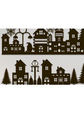 Σετ των 2 Intra απο ξύλο plywood 3mm-4mm πάχος - Χριστουγεννιάτικη χωριάτικη κοπή χαρτιού  Δίασταση 15x15 cm INTRAFABR-81337601