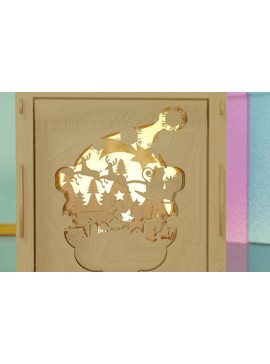 Σετ των 2 Intra απο ξύλο plywood 3mm-4mm πάχος - CHRISTMAS Village Shadow Box  Δίασταση 25x25 cm INTRAFABR-17298701