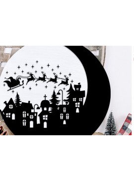 Σετ των 2 Intra απο ξύλο plywood 3mm-4mm πάχος - Christmas Village , Xmas Town DXF Δίασταση 15x15 cm INTRAFABR-110175646