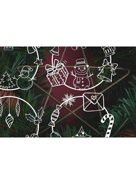 Σετ των 2 Intra απο ξύλο plywood 3mm-4mm πάχος - Χριστουγεννιάτικη Διακόσμηση Τοίχων  Πακέτο Δίασταση 15x15 cm INTRAFABR-37658800