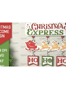 Σετ των 2 Intra απο ξύλο plywood 3mm-4mm πάχος - Σχέδιο κοπής με λέιζερ χριστουγεννιάτικο σημάδι καλωσορίσματος Δίασταση 15x15 cm INTRAFABR-106608438