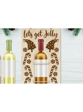 Σετ των 2 Intra απο ξύλο plywood 3mm-4mm πάχος - Θήκη χριστουγεννιάτικου μπουκαλιού κρασιού | Κρασί Δίασταση 4x14 cm INTRAFABR-111514100