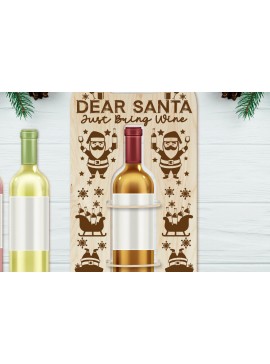 Σετ των 2 Intra απο ξύλο plywood 3mm-4mm πάχος - Θήκη χριστουγεννιάτικου μπουκαλιού κρασιού | Κρασί Δίασταση 4x14 cm INTRAFABR-110885415