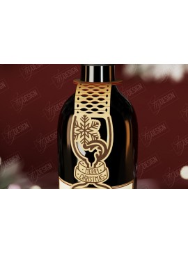 Σετ των 3 Intra απο ξύλο plywood 3mm-4mm πάχος - Χριστουγεννιάτικο μπουκάλι κρασιού Ετικέτα | Δώρο διακοπών Δίασταση 15x15 cm INTRAFABR-111361017