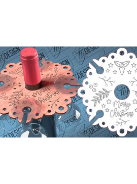 Σετ των 2 Intra απο ξύλο plywood 3mm-4mm πάχος - Christmas Wine Caddy Laser Cut  Δίασταση 15x15 cm INTRAFABR-79744819