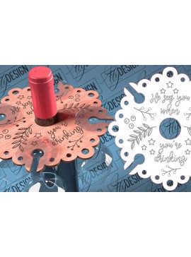 Σετ των 2 Intra απο ξύλο plywood 3mm-4mm πάχος - Christmas Wine Caddy Laser Cut  Δίασταση 15x15 cm INTRAFABR-79744853