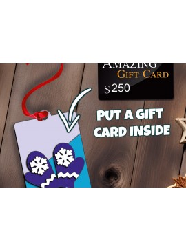 Σετ των 2 Intra απο ξύλο plywood 3mm-4mm πάχος - Χρήματα δωροκάρτας Χριστουγεννιάτικων Χειμερινών Γάντια Δίασταση 15x15 cm INTRAFABR-108580531