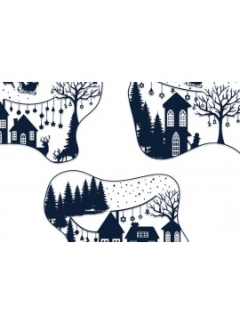 Σετ των 2 Intra απο ξύλο plywood 3mm-4mm πάχος - Χριστουγεννιάτικο Χειμερινό Gnome House Δίασταση 20x20 cm INTRAFABR-80664540