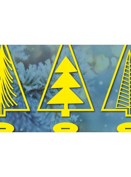 Σετ των 2 Intra απο ξύλο plywood 3mm-4mm πάχος - Χριστουγεννιάτικο Χειμερινό  Laser Cut Bundle Δίασταση 25x25 cm INTRAFABR-48834637
