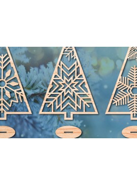 Σετ των 2 Intra απο ξύλο plywood 3mm-4mm πάχος - Χριστουγεννιάτικο Χειμερινό  Laser Cut Bundle Δίασταση 25x25 cm INTRAFABR-48764666