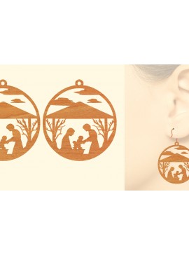 Σετ των 3 Intra απο ξύλο plywood 3mm-4mm πάχος - Χριστουγεννιάτικα Ξύλινα Σκουλαρίκια Laser Cut  Δίασταση 3x3 cm INTRAFABR-80079478