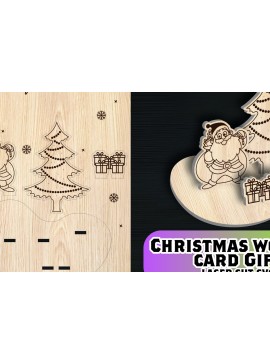 Σετ των 2 Intra απο ξύλο plywood 3mm-4mm πάχος - Χριστουγεννιάτικη ξύλινη κάρτα δώρο Laser Cut  Δίασταση 15x15 cm INTRAFABR-106545792