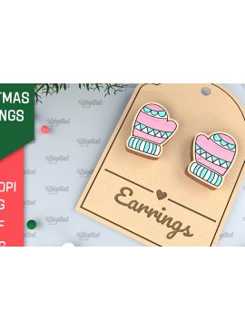 Σετ των 3 Intra απο ξύλο plywood 3mm-4mm πάχος - Χριστουγεννιάτικα ξύλινα σκουλαρίκια με λέιζερ Δίασταση 3x3 cm INTRAFABR-99873995