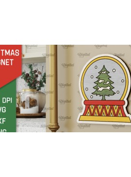 Σετ των 3 Intra απο ξύλο plywood 3mm-4mm πάχος - Χριστουγεννιάτικο Ξύλινο σχέδιο κοπής με μαγνήτη με λέιζερ Δίασταση 15x15 cm INTRAFABR-104687209