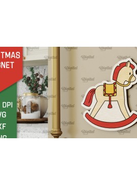 Σετ των 2 Intra απο ξύλο plywood 3mm-4mm πάχος - Χριστουγεννιάτικο Ξύλινο σχέδιο κοπής με μαγνήτη με λέιζερ Δίασταση 15x15 cm INTRAFABR-104687306