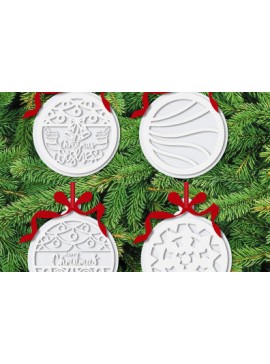 Σετ των 3 Intra απο ξύλο plywood 3mm-4mm πάχος - Χριστουγεννιάτικο Ξύλινο Στολίδι  Πακέτο1098 Δίασταση 6x6 cm INTRAFABR-108095155