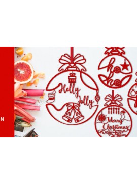 Σετ των 3 Intra απο ξύλο plywood 3mm-4mm πάχος - Χριστουγεννιάτικο Ξύλινο Στολίδι  Bundle1112 Δίασταση 6x6 cm INTRAFABR-108422819