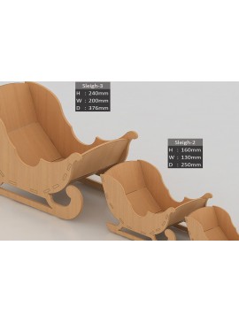 Σετ των 2 Intra απο ξύλο plywood 3mm-4mm πάχος - Χριστουγεννιάτικα Ξύλινα Αρχεία κομμένα με έλκηθρο Άγιου Βασίλη Δίασταση 30x20 cm INTRAFABR-38589870