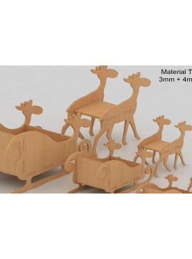 Σετ των 2 Intra απο ξύλο plywood 3mm-4mm πάχος - Χριστουγεννιάτικα Ξύλινα Αρχεία Λέιζερ Άι Βασίλη Δίασταση 30x20 cm INTRAFABR-38590192