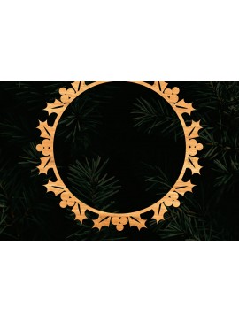 Σετ των 2 Intra απο ξύλο plywood 3mm-4mm πάχος - Χριστουγεννιάτικο στεφάνι τρισδιάστατο σχέδιο κοπής με λέιζερ Δίασταση 20x20 cm INTRAFABR-109213621