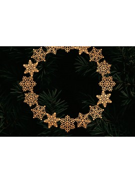 Σετ των 2 Intra απο ξύλο plywood 3mm-4mm πάχος - Χριστουγεννιάτικο στεφάνι τρισδιάστατο σχέδιο κοπής με λέιζερ Δίασταση 20x20 cm INTRAFABR-109213769