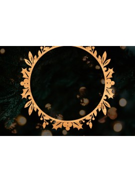 Σετ των 2 Intra απο ξύλο plywood 3mm-4mm πάχος - Χριστουγεννιάτικο στεφάνι τρισδιάστατο σχέδιο κοπής με λέιζερ Δίασταση 20x20 cm INTRAFABR-109213595