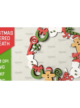 Σετ των 2 Intra απο ξύλο plywood 3mm-4mm πάχος - Χριστουγεννιάτικο στεφάνι πόρτας πινακίδα  Δίασταση 15x15 cm INTRAFABR-105128989