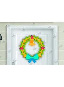 Σετ των 3 Intra απο ξύλο plywood 3mm-4mm πάχος - Χριστουγεννιάτικο στεφάνι Laser Cut  Δίασταση 15x15 cm INTRAFABR-111494789