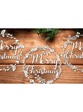 Σετ των 2 Intra απο ξύλο plywood 3mm-4mm πάχος - Χριστουγεννιάτικο στεφάνι, χάρτινο κομμένο πλαίσιο Δίασταση 15x15 cm INTRAFABR-119955266